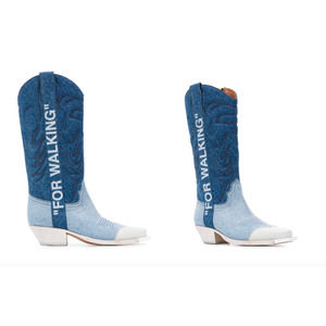 Off-White Denim Cowboy Boots